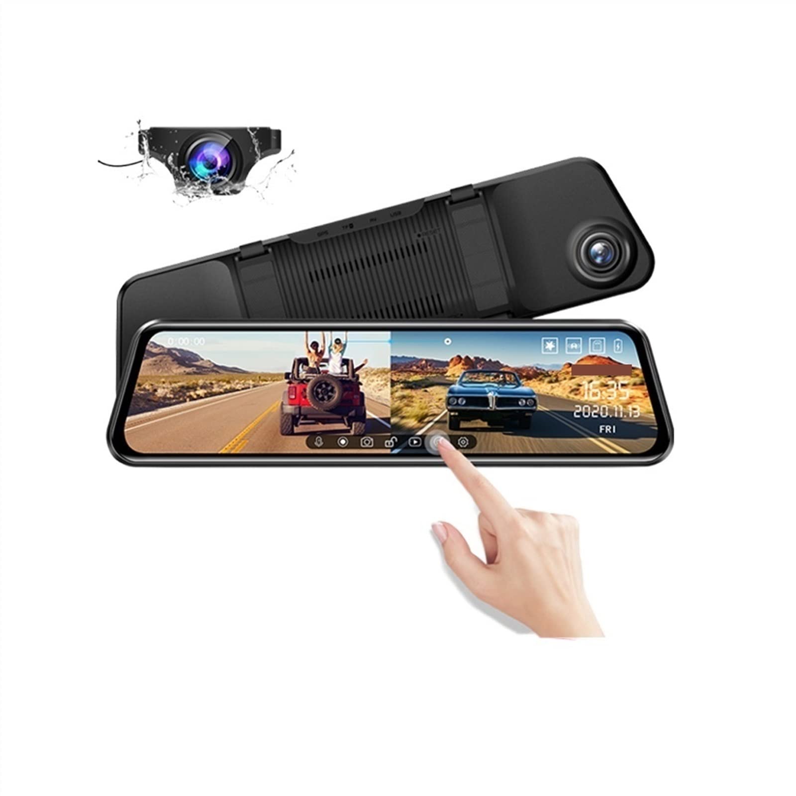 Cámara de salpicadero retrovisor para evitar accidentes de noche con su pantalla de 11,8" 8