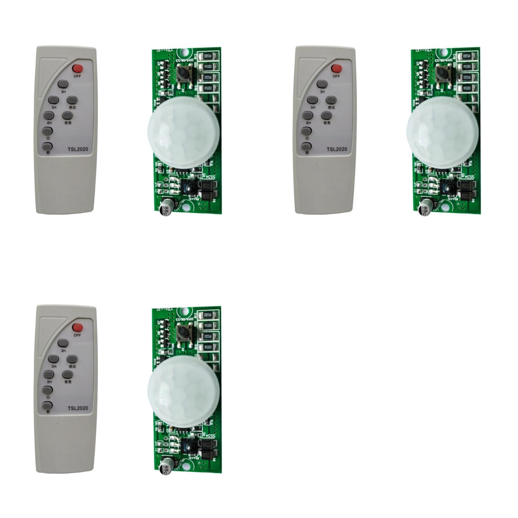 Jnchdghwa 3X Solar Street Lamp Controller Circuit Board of PIR Human Body Induction Solar Lamp with Remote Control 3.2V 3.7V
