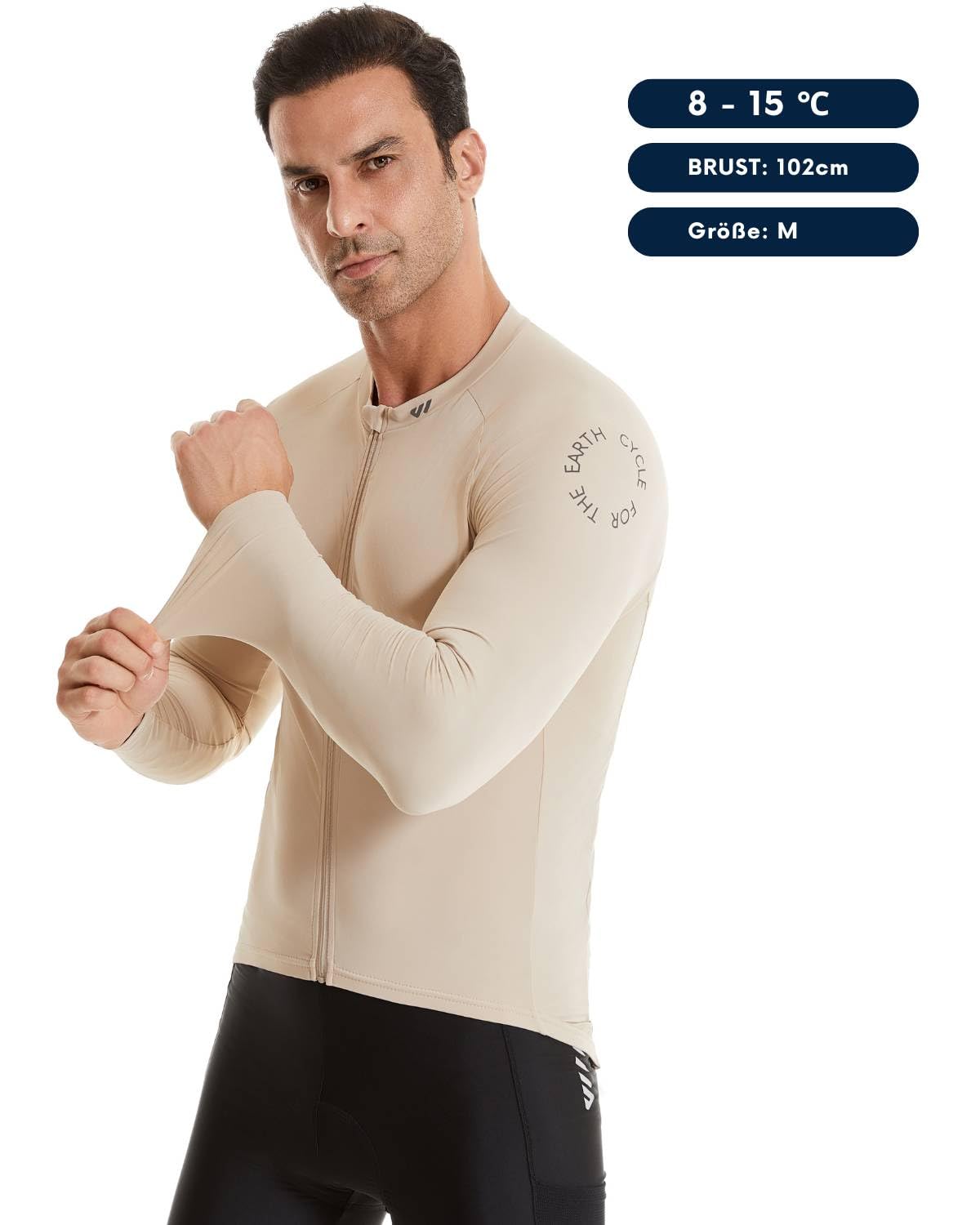 Wulibike Radtrikot Herren Langarm - Rennrad Trikot Herren Reißverschluss mit Taschen, Für Frühling und Herbst geeignet