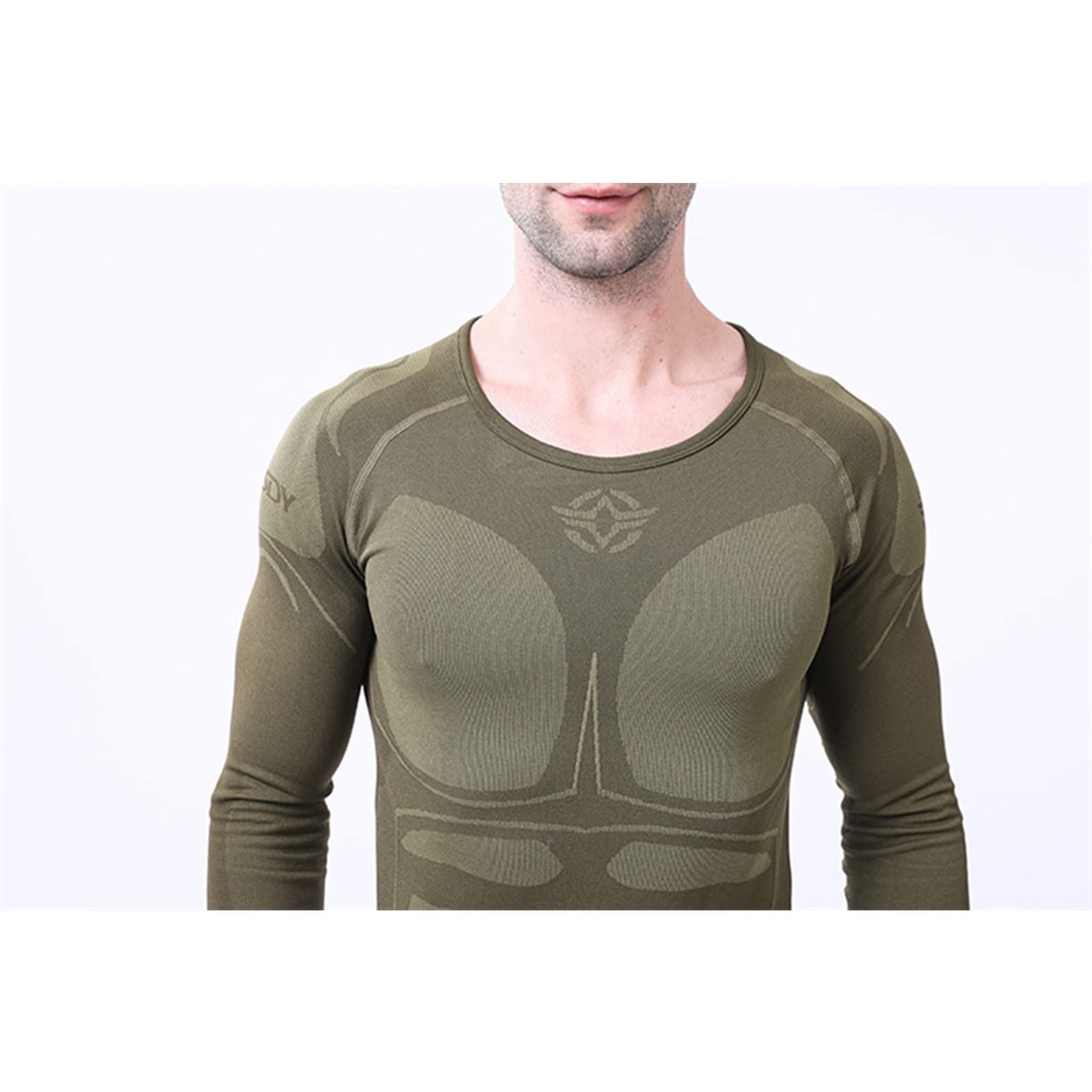 Zimowa bielizna termiczna dla mężczyzn, ogrzewana ciepła bielizna myśliwska, męska bielizna termoaktywna do jazdy na rowerze, długie kombinezony (Color : Black, Size : M)