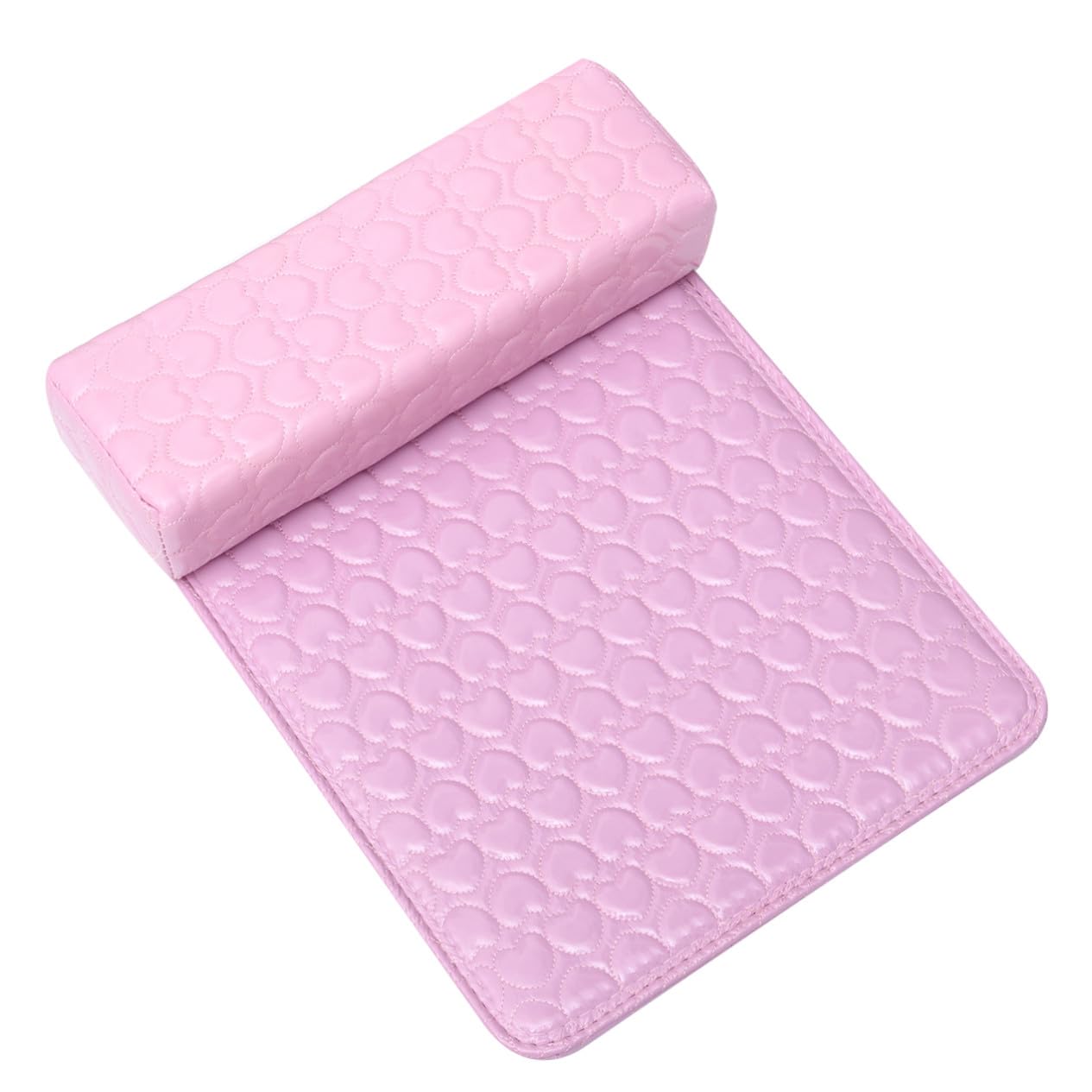 Homoyoyo Cuscino Poggiamani per Manicure Rosa in Pu e Spugna Motivo a Cuore, Supporto Professionale Facile da Pulire per Manicure e Decorazione Salon