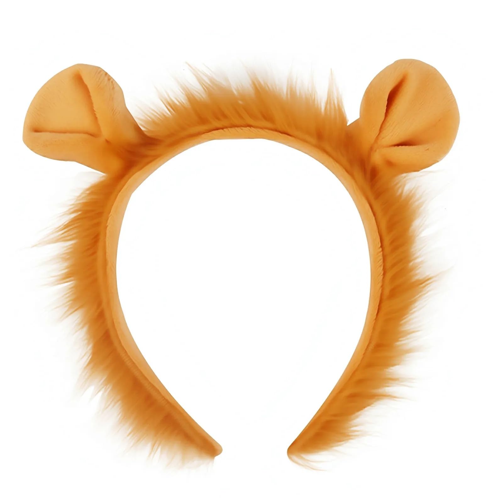 UNVOJL Lion Headband with Ears and Mane,Cute Fashion Plush Realistic Animal Hairband Costume for Halloween/Carnival/Animal Theme Party Costume