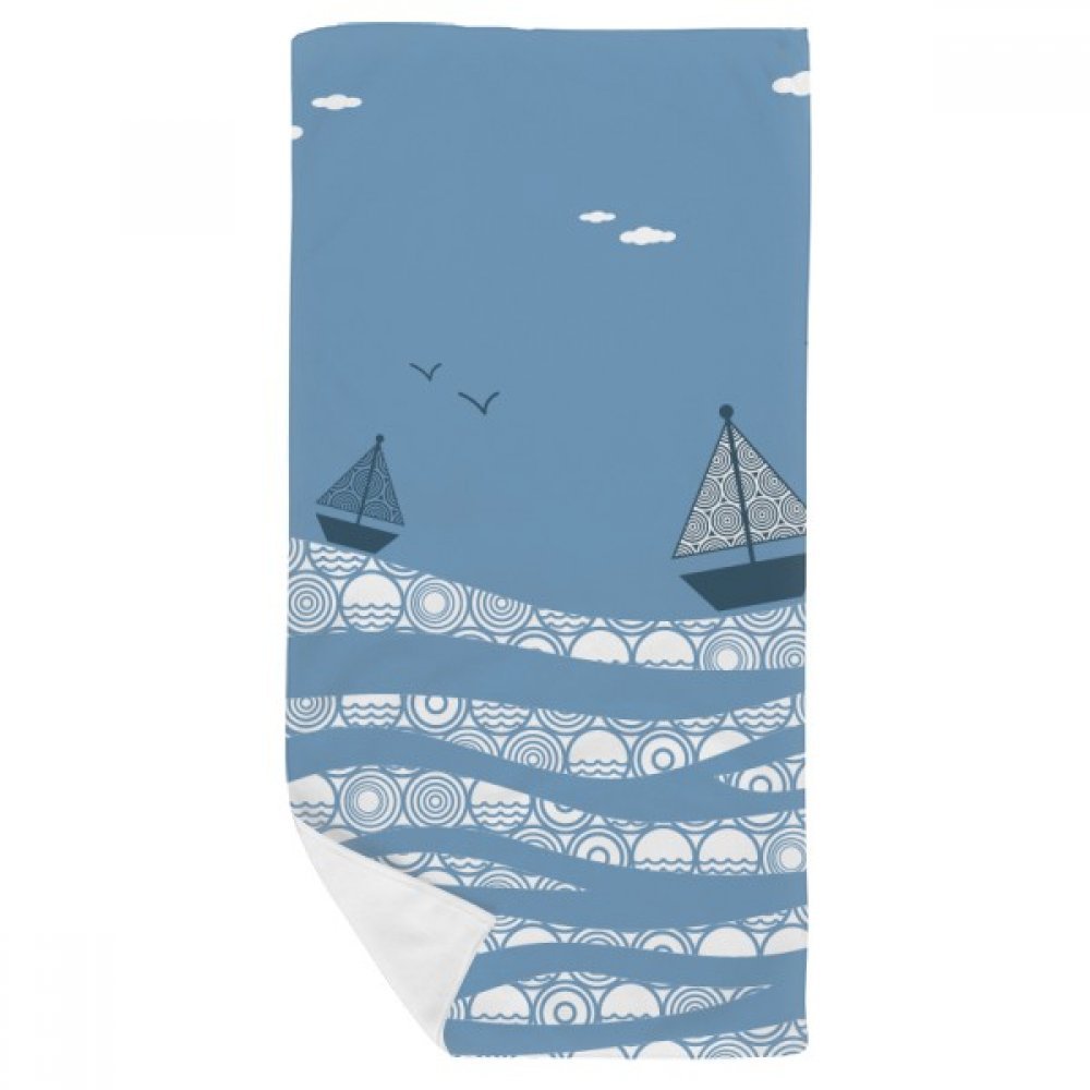 Serviette de bain douce multicolore paysage marin gant de toilette 35x70