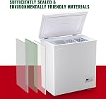 DEMULLER Congélateur de poitrine 5.0 Congélateurs de pieds cubiques avec panneau d'affichage de température Petit congélateur profond 2 Panier amovible haut de porte ouvert congélateur idéal pour l'appartement Bureau Dorm blanc
