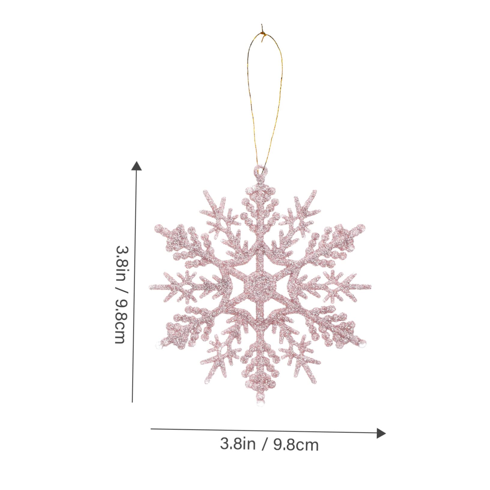 PRETYZOOM 108stücke Teiliges Schneeflocken-Ornament Glitzernde Weihnachtsbaum-Dekorationen Für Festliche Anlässe Wiederverwendbar Roségold Hängende Deko Für Weihnachtsfeiern Und