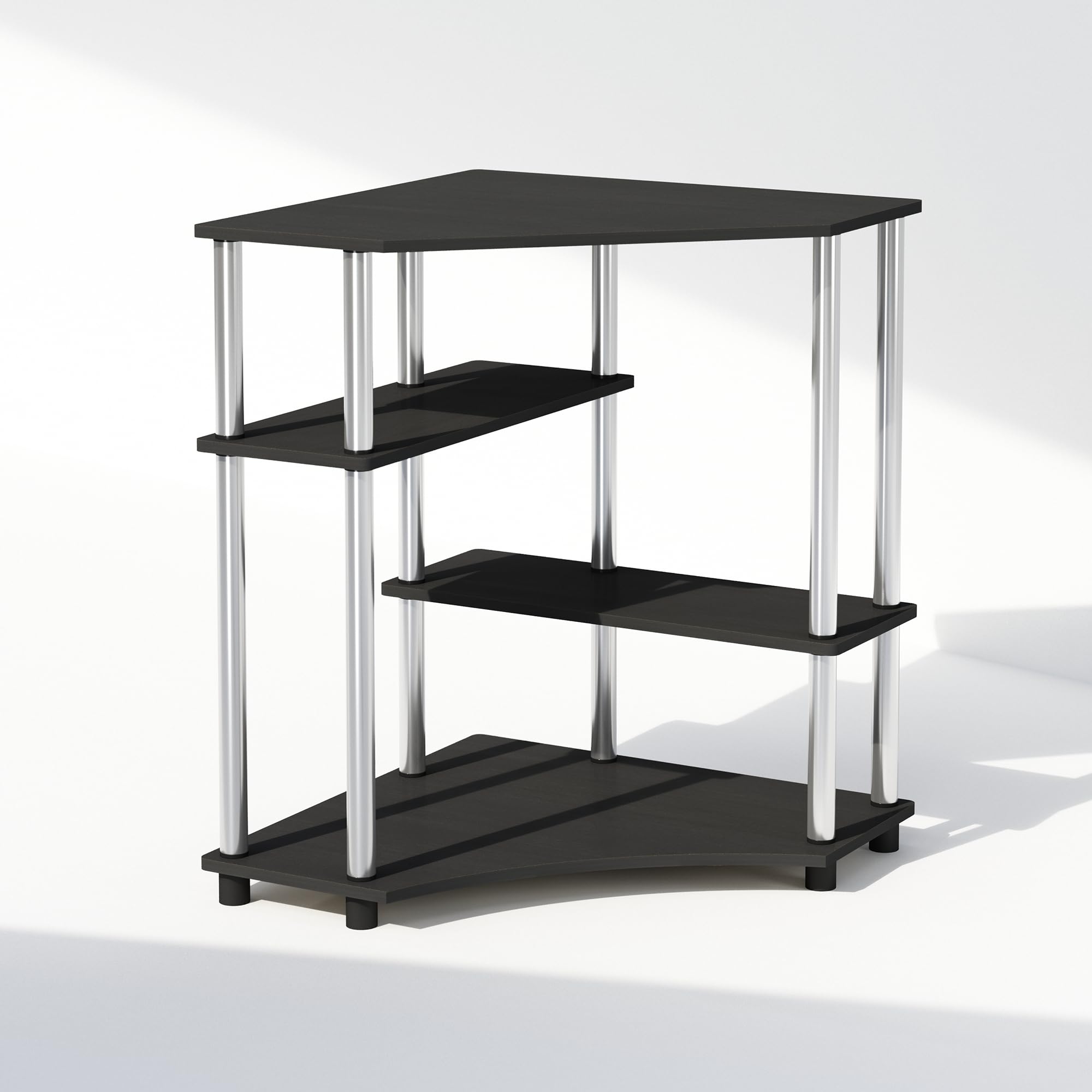 Furinno TURN-N-TUBE Scaffali contenitore, scaffale angolare a 4 ripiani, scaffale espositivo, libreria angolare, per organizzazione e stoccaggio, soggiorno, ufficio domestico, Americano