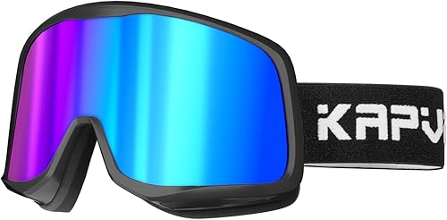 KAPVOE Gafas de esquí OTG Gafas de snowboard para hombres y mujeres, gafas de nieve antiniebla, casco compatible con protección UV, adultos y jóvenes