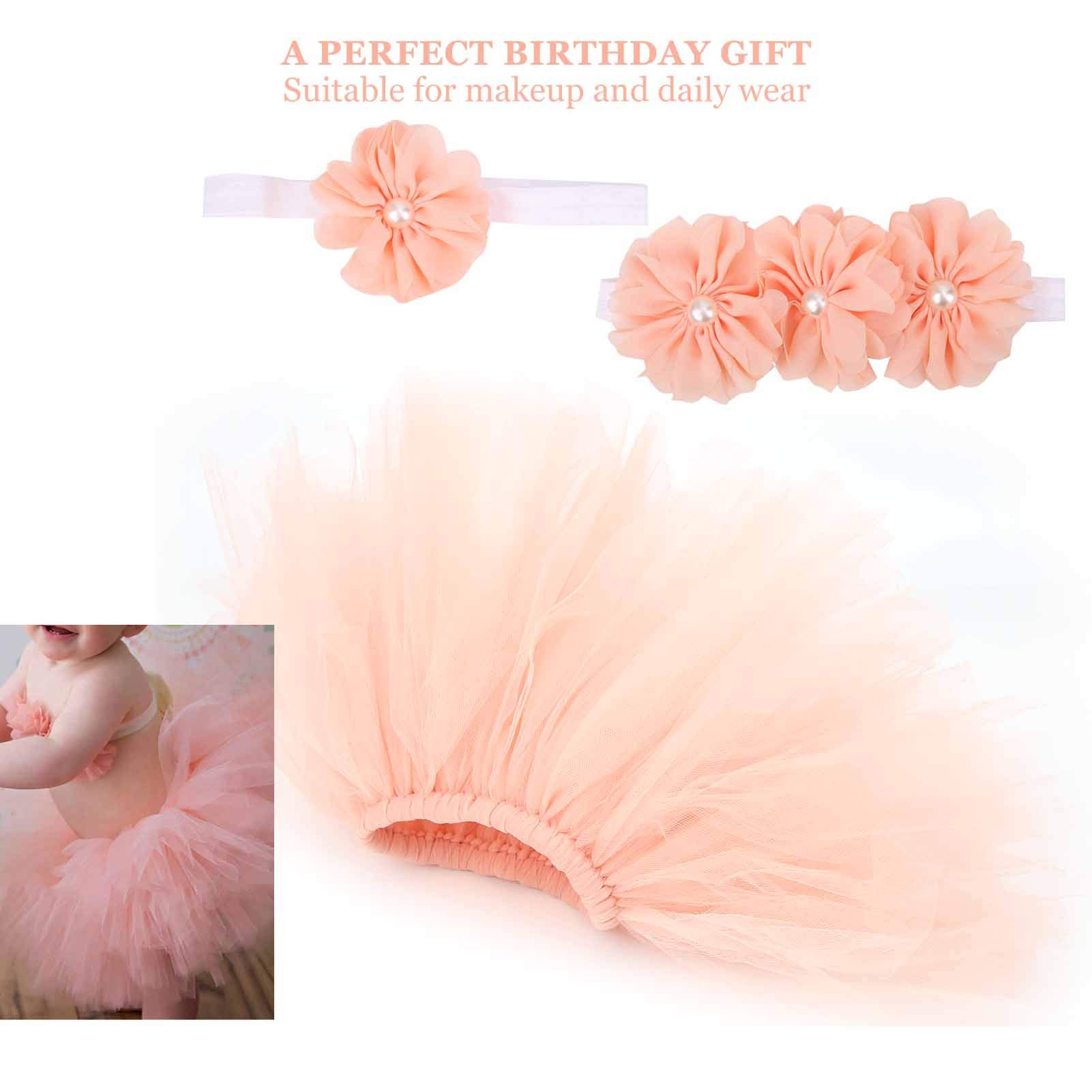 Set Fotografia Neonato con Gonna Tutu, Fascia Fiori e Fascia Petto, Morbido Outfit per Servizio Fotografico Bambine 0-1 Anno
