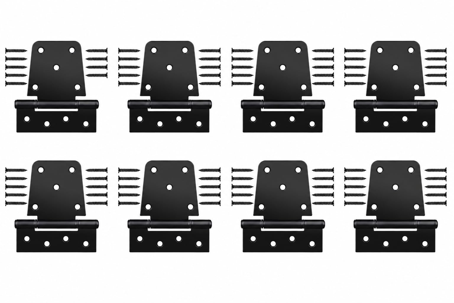 3.5 Inch Heavy Duty Gate Hinges, 8 Pack Black Iron Door Hinges