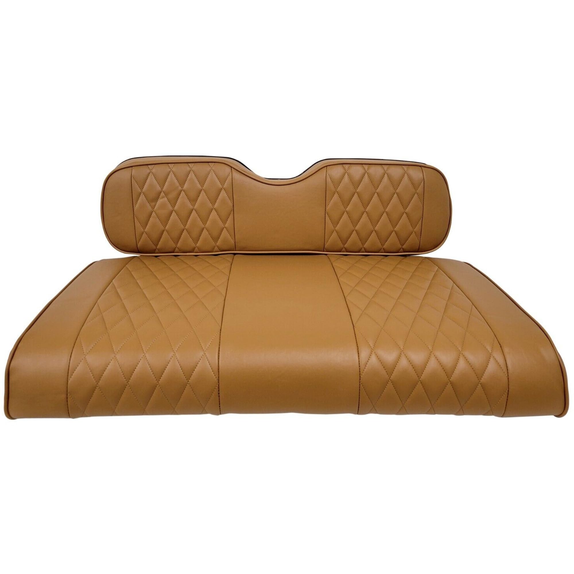 Huskey Parts Company 2PCS Brown Golf Cart Seat Cover Diamond Stitching Compatible with Yamaha Drive G29 2007-2016, Drive 2 2017+, Marine Grade Vinyl,