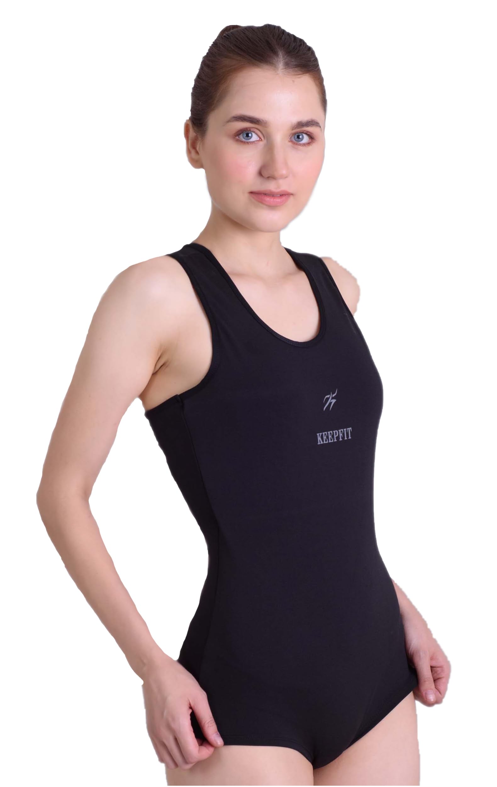 Women N9 Antibacterial Solid Bodysuit with Logo Printed |Swimming Suit for Women-image-36