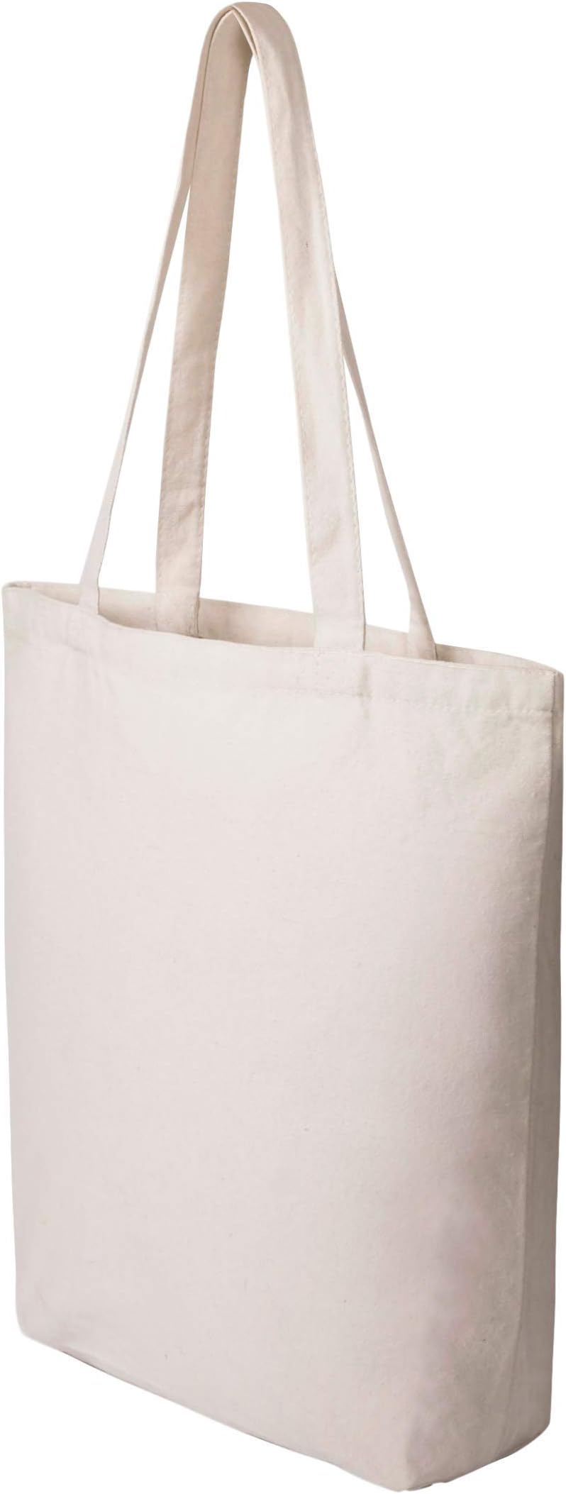 KELZ KIDZ Heavy Duty and Strong Large Natural Canvas Tote Bags with Bottom Gusset for Crafts, Shopping, Groceries, Books, Welcome Bag, Diaper Bag, Beach, and Much More!
