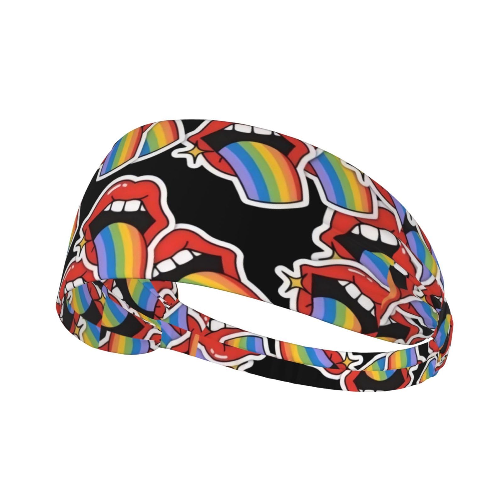 VKKOEWL LGBT Pride Sunflower Peace Love Elastic Exercise Headband Sweatband Hair Wrap Hair Band Fashion for Women Men