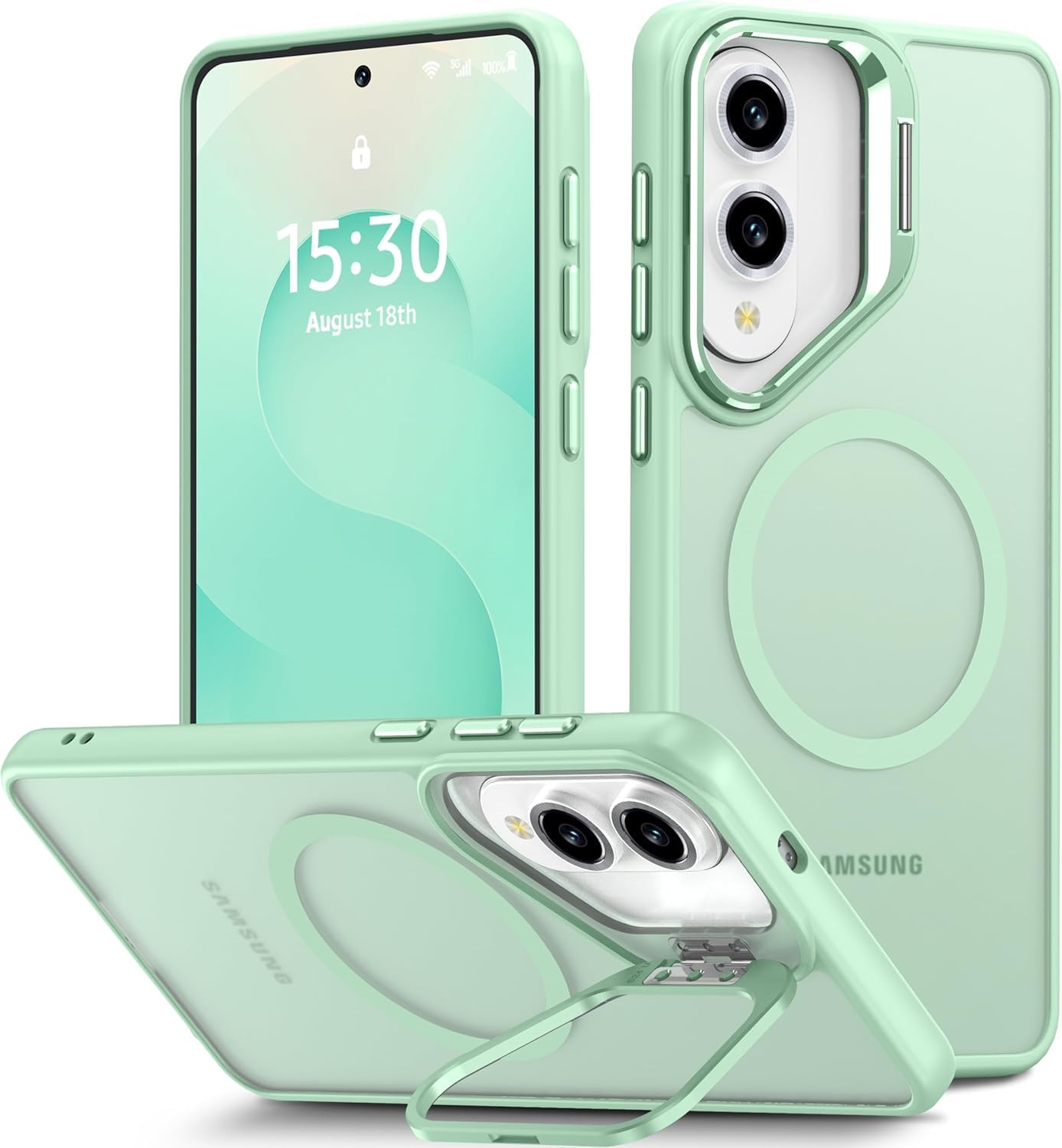 DIZORO Polycarbonate Samsung Galaxy S25 FE Case Compatible with Mag Safe & Wireless Charging,with Camera Stand,Military Grade Drop Tested,Translucent Hard Back Soft Edge Back Cover (Black) — Amazon image 27