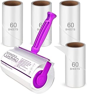 Mr Hsiung & Mrs Yin Lint Rollers for Pet Hair, Clothes Roller, Lint Roller for Clothes, Extra Sticky Lint Remover Brush, Pet Hair Remover, 1 Roller + 5 Refills, 300 Sheets Total