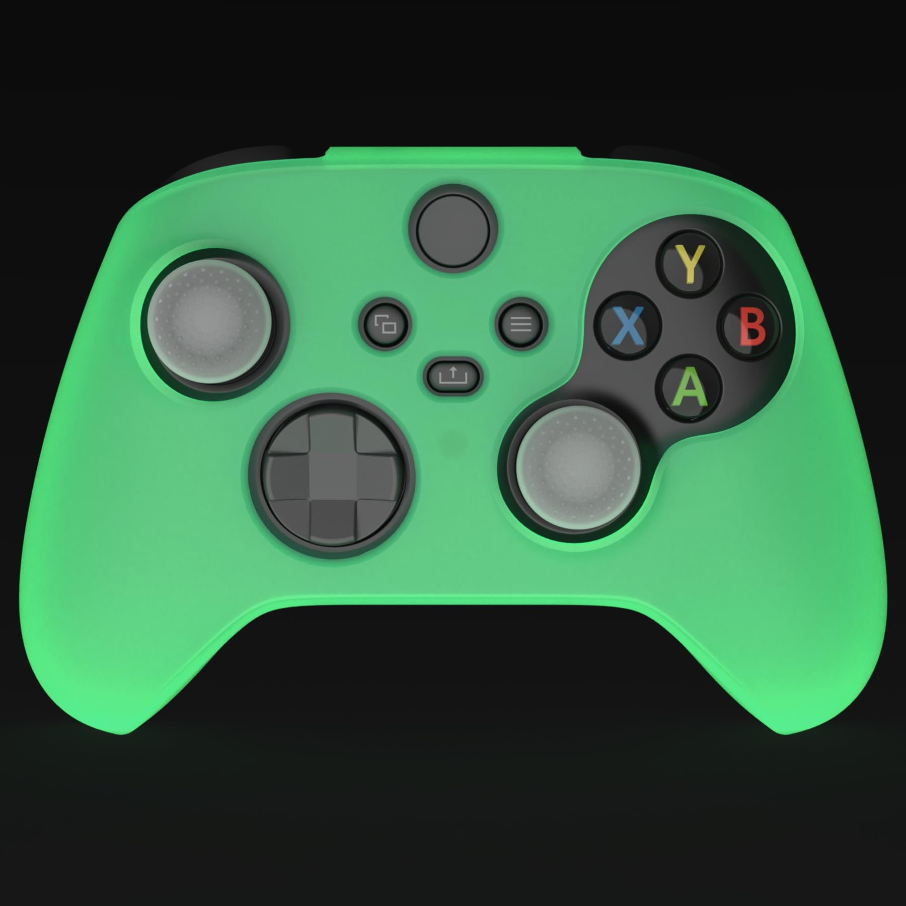 PlayVital Silikon Hülle für Xbox Series X & S Controller,Case Anti-Rutsche Schutzhülle Hülle Griffe Skin Weiches Gummi Grips für Xbox Series X & S Controller(Glühen im Dunkeln-Grün) - 2