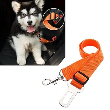 arythe Adjustable Pet Cat Dog Car Seat Belt Safe Restraint Harness Lead Clip Orange