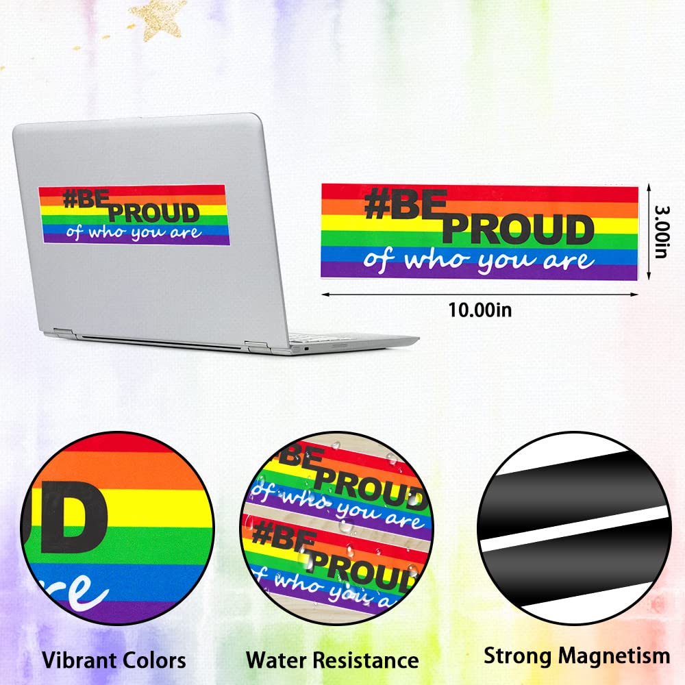ALIBBON Gay Pride Stickers - 2 Rainbow Decals for Car, Laptop & Refrigerator