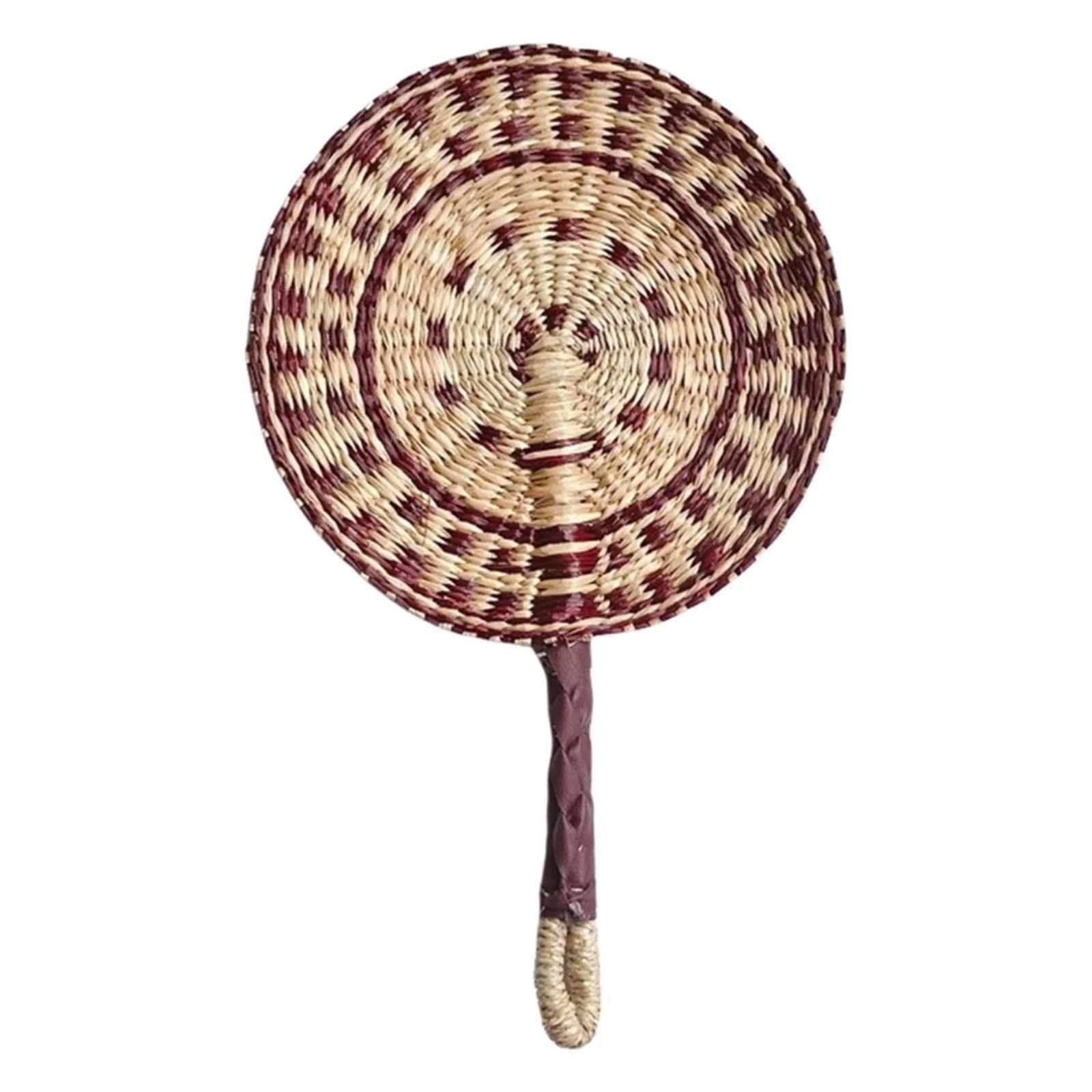 WJLYDM Woven Straw Fan Summer Cooling Grass Handwoven Handmade Hanging Decorations For Bedroom Wedding(Color12)