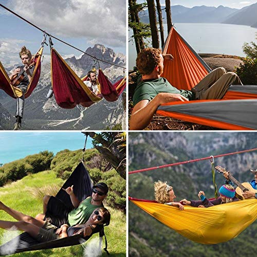 Wonenice Camping Hammock - Portable Lightweight Double Nylon Hammock, Best Parachute Hammock With 2 X Hanging Straps For Backpacking, Camping, Travel, Beach, Yard And Garden #TOP2