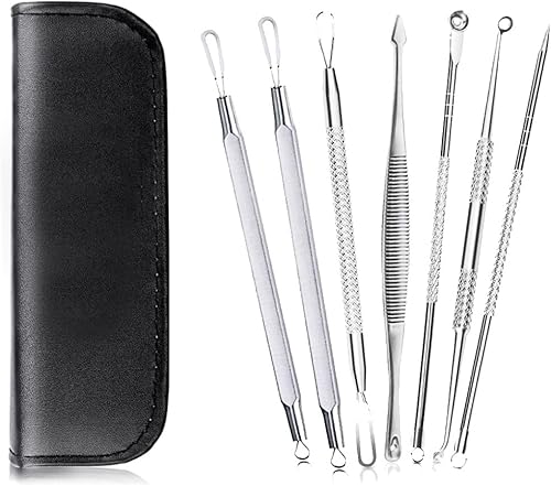 's Herramientas de eliminación de puntos negros (7 extractores de Comedone) Zit Popping Pack