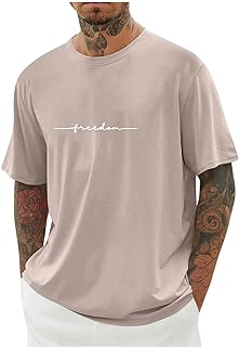 Graphic T Shirts for Men Lightweight Short Sleeve Crewneck Basic Top Loose Fit Summer Vacation Workout Shirt 2025
