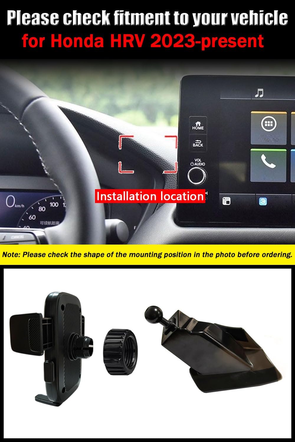 Car Phone Holder for Honda HRV 2023 2024 2025 Accessories, for Honda HRV Cell Phone Car Mount image 2