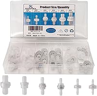 28-Pack Plastic One-Way Check Valves for Liquids Gases - Barb Fittings 1/8" to 1/2" Ozone Resistant Kit