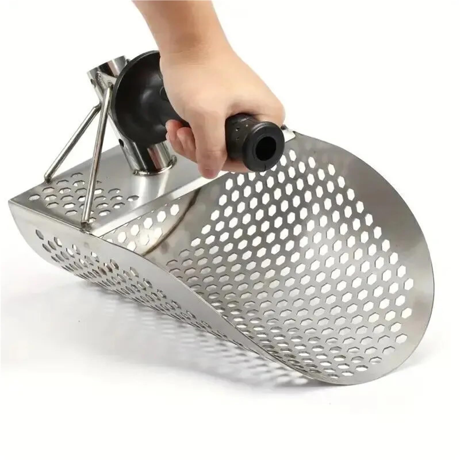 Metalldetektor Edelstahl-Strand-Sandschaufel mit Griff-Werkzeug, schnelles Sieben, Metalldetektor, Schatzsuche, Schaufel-Werkzeug Detektor