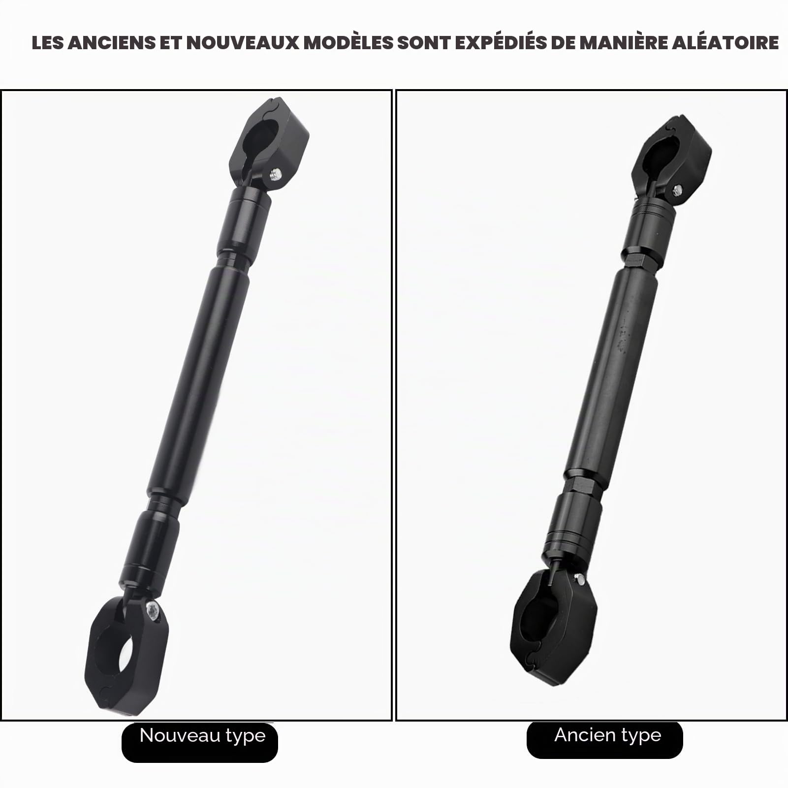 Aramox Barre d'équilibre de moto, barre transversale universelle en alliage d'aluminium de 22 mm, guidon de moto, renfort d'accessoires de levier (noir)