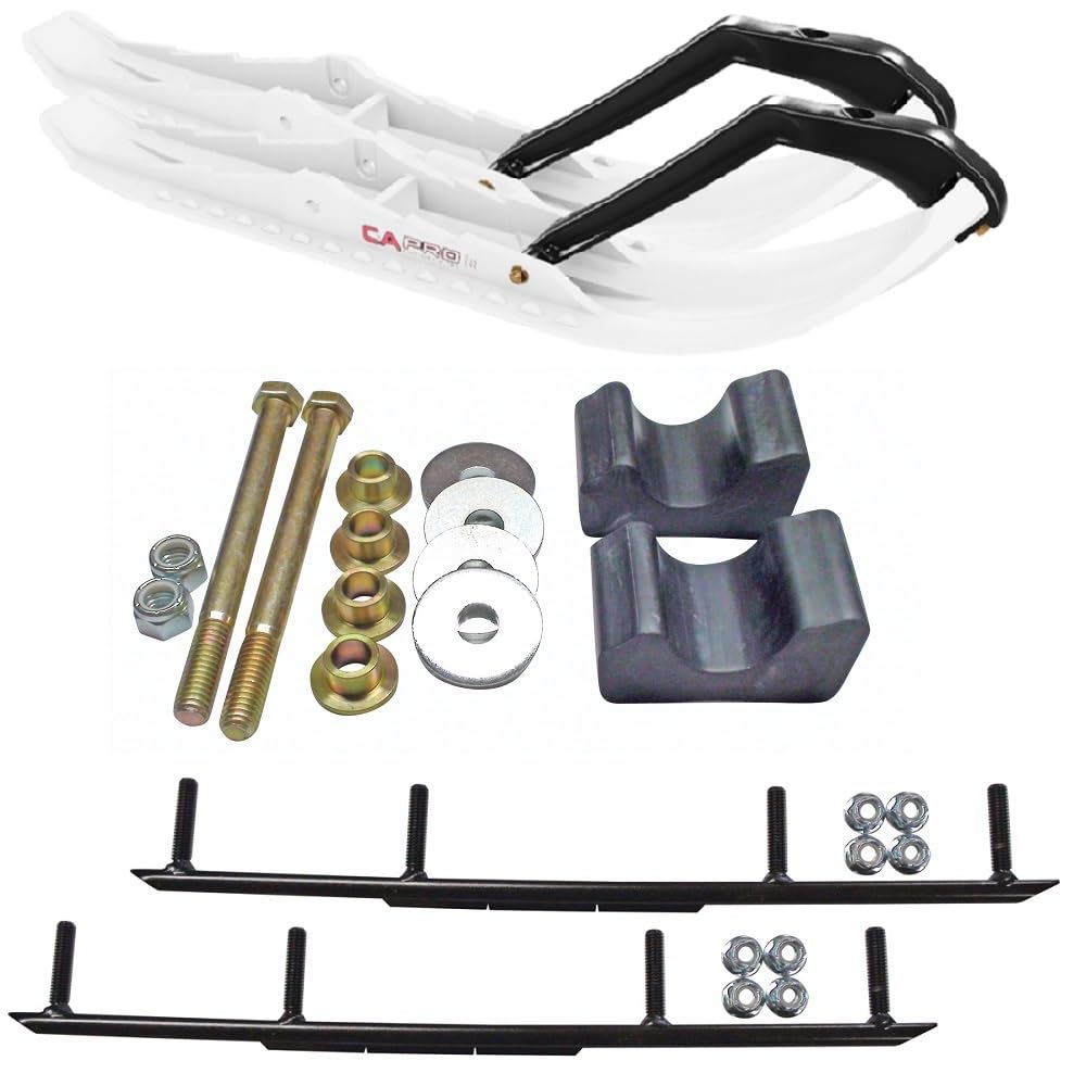 C&A Pro White TMX Snowmobile Skis w/ 6