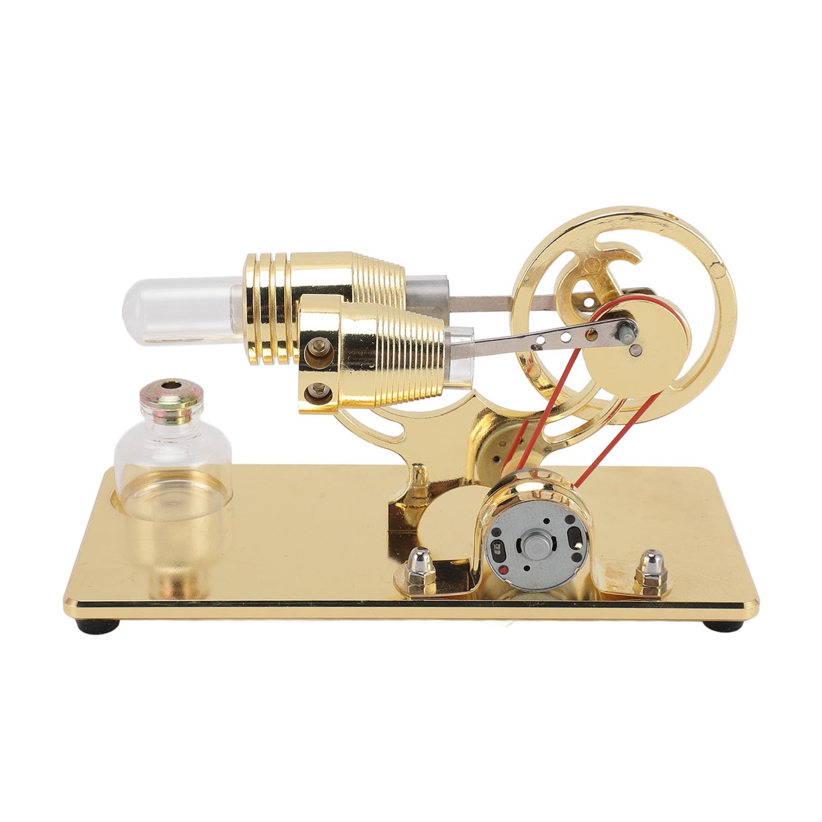 AMONIDA Modello di Motore Sterling con Lampadina a LED Generatore di Energia Elettrica in Materiale Durevole per Progetti Scientifici (GOLD)