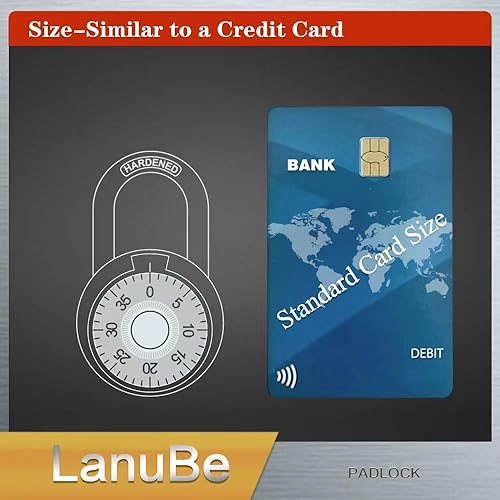 Miniatura 5 de LanuBe Cerradura de combinación de esfera estándar, 2 pulgadas de ancho, con diferentes combinaciones, placa giratoria azul, paquete de 8 cerradura