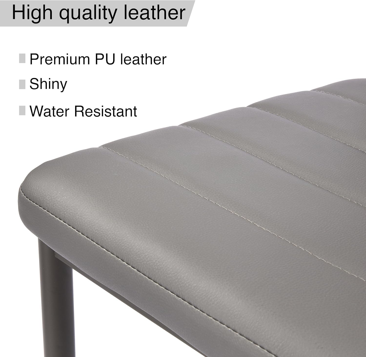 Dining Table and Chairs Set 6, Pu Leather Dining Room Chairs and 18mm Thick Table Top 140 x 80 cm Long Wooden Dining Table Set For Home Kitchen Furniture — view 8