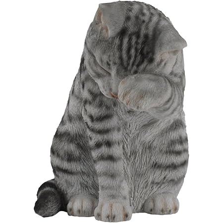 Amazon ガーデン オーナメント オブジェ 国華園 顔を洗うねこ あられ 1個 かわいい リアル ポリ樹脂製 猫 置物 庭 ガーデニング 女性 プレゼント ガーデンオーナメント 置物