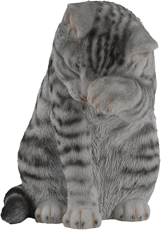 Amazon ガーデン オーナメント オブジェ 国華園 顔を洗うねこ あられ 1個 かわいい リアル ポリ樹脂製 猫 置物 庭 ガーデニング 女性 プレゼント ガーデンオーナメント 置物