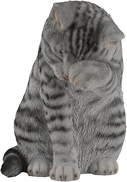Amazon ガーデン オーナメント オブジェ 国華園 顔を洗うねこ あられ 1個 かわいい リアル ポリ樹脂製 猫 置物 庭 ガーデニング 女性 プレゼント ガーデンオーナメント 置物