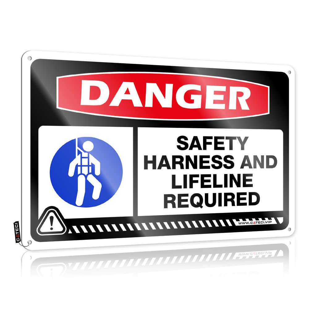 Fzfn Colour Danger Safety Harness And Lifeline Required Decor Sweet - Guest Sign Wall Art Decoration(20X30cm)