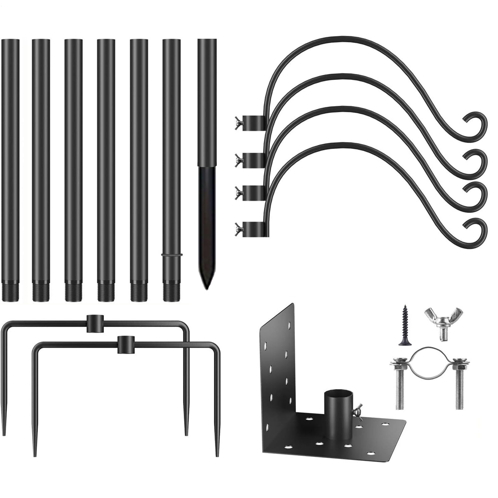 per casetta - Kit di montaggio regolabile in altezza, robusto supporto in metallo da 76 pollici, rivestimento resistente alle intemperie, supporto facile da montare, scoiattolo sicuro stabile a