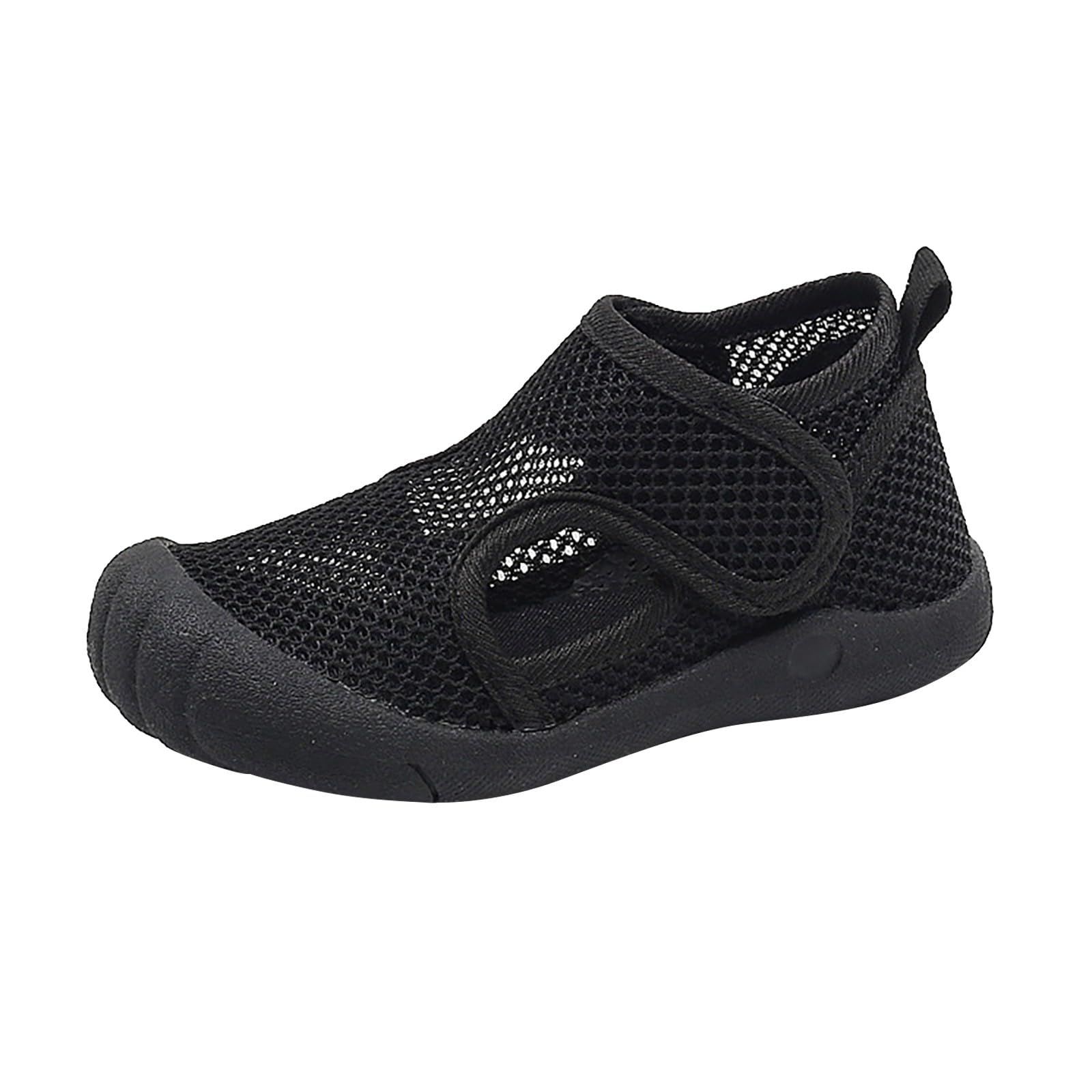 Summer New Hollowed Breathable Mesh Shoes Boys Baotou Anti Kick Sandals Girls Solid Color Beach en Sandals for Girls (Black, 5 Infant)