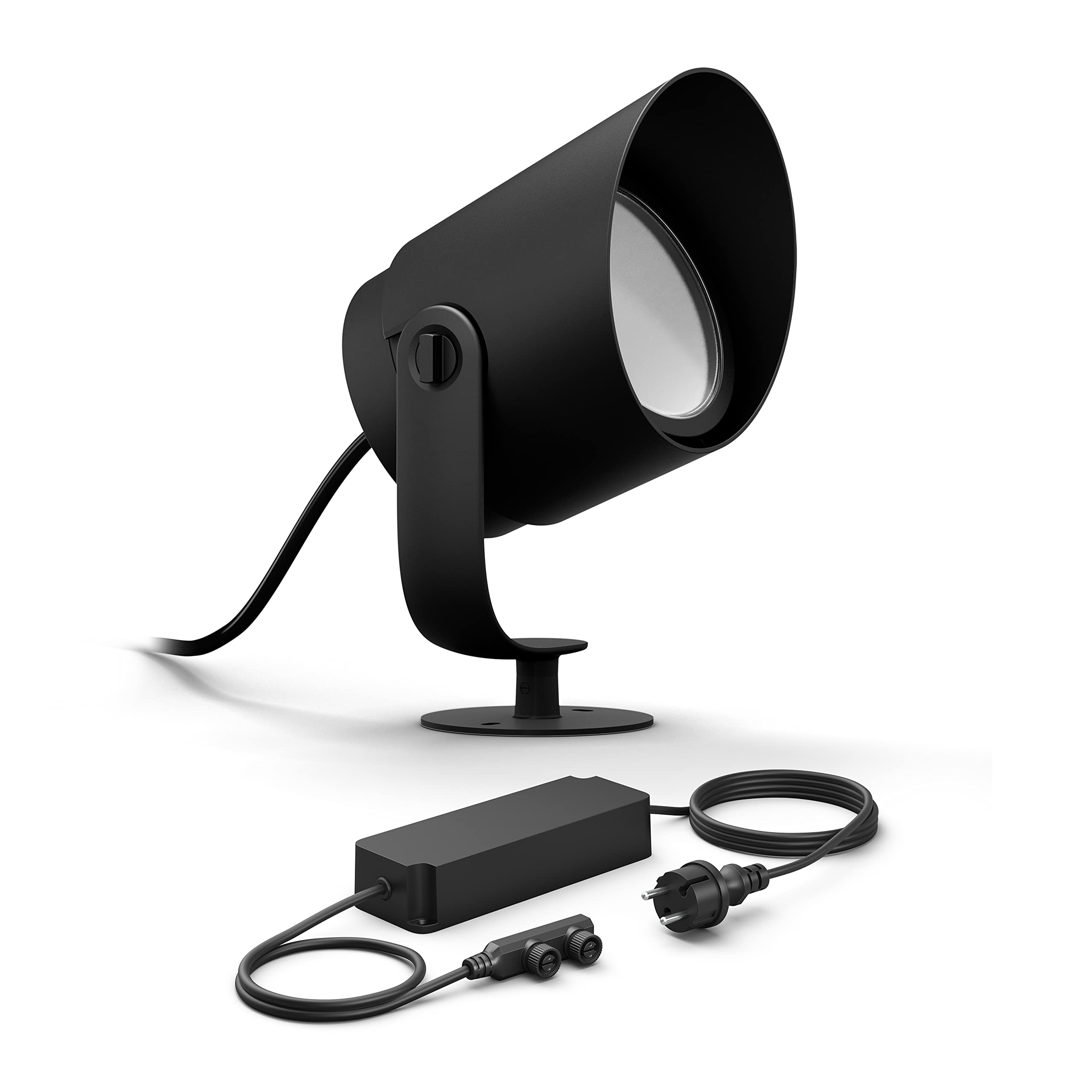 Philips Hue Lily XL Basis set mit 1 Gartenstrahler (Anthrazit) - Weißes und Farbiges Licht - inkl. 1 Stromkabel - Gartenbeleuchtung - Hue White and Color Ambiance