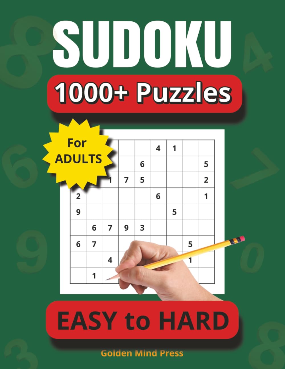 SUDOKU Puzzles for Adults: 1,000+ Easy, Medium, & Hard Puzzles with Solutions: Brain Games | Logic Puzzles | Hobby for Stress Relief | Sharpening Mind ... Seniors | Perfect for Gifts for All Occasion