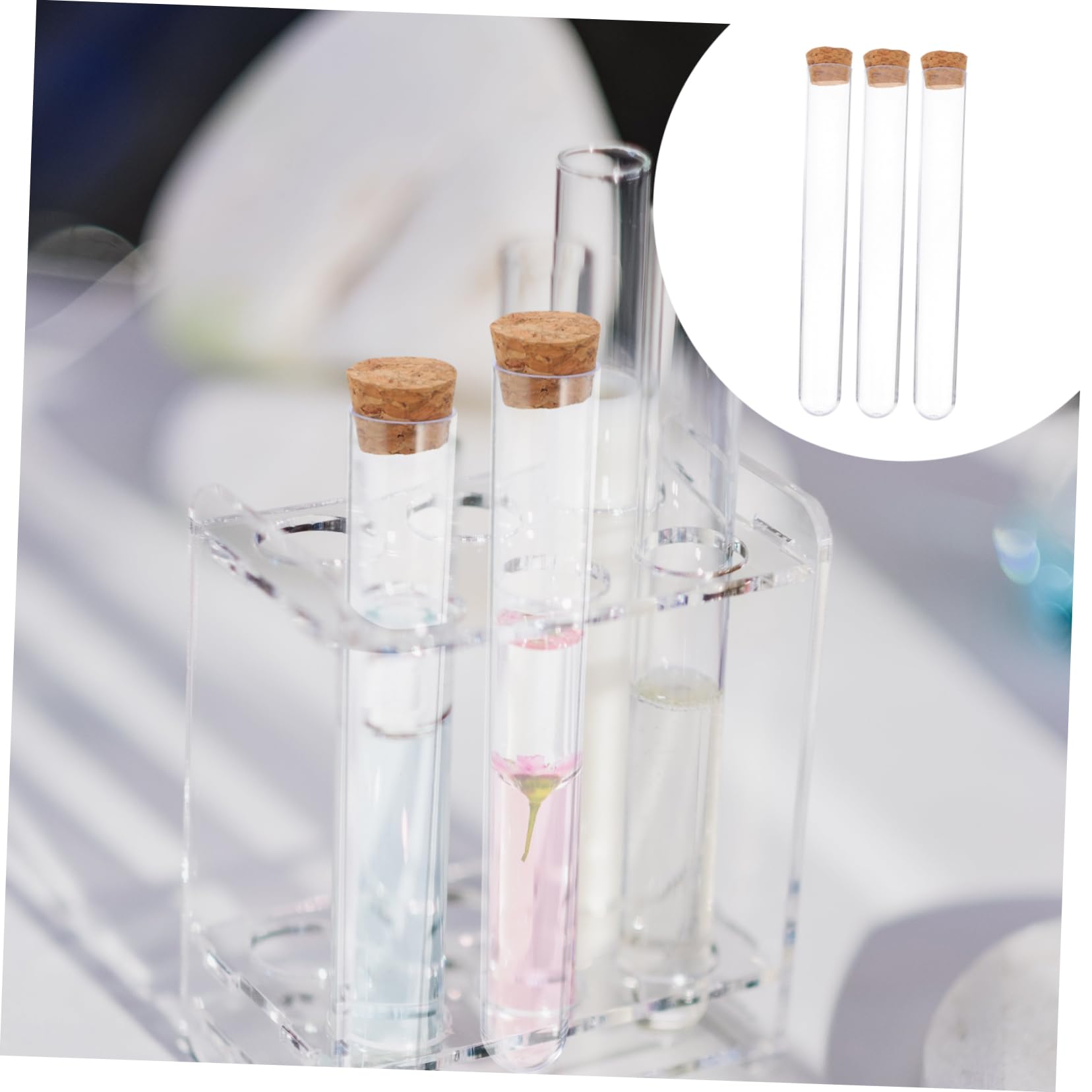 ULTECHNOVO 25pezzi Provette di Piccole con Tappo in Sughero per Conservare Liquidi e Olio Essenziale per Viaggi e Piccole Quantità Trasparenti e Riutilizzabili