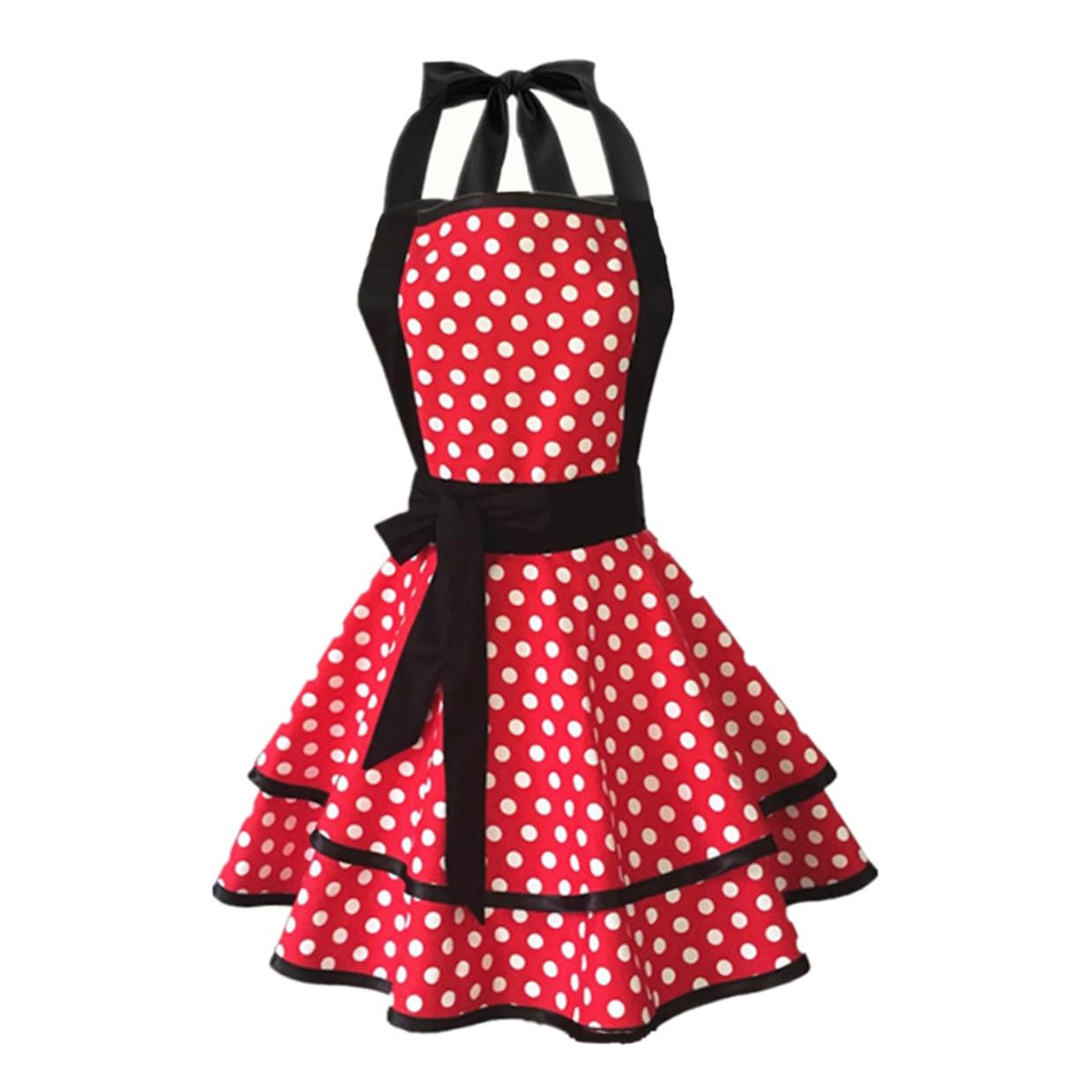 Grembiule da Cucina in Cotone Doppio Strato e Stampa Pois, per Lavoro in Hotel e Uso Quotidiano, Design Fashion e Comfort Garantito