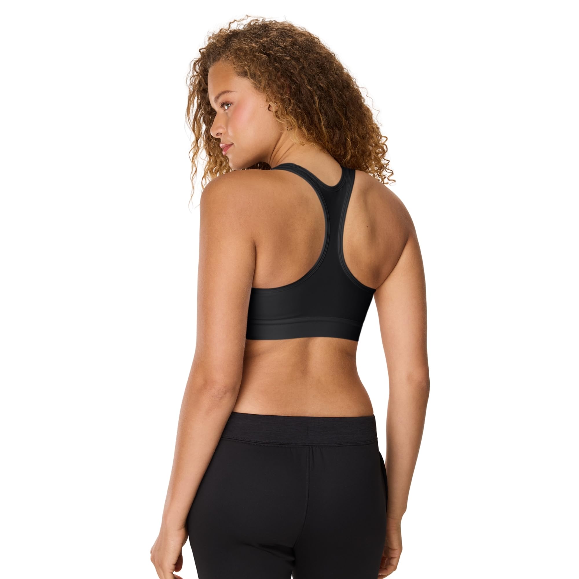 Hanes Wireless Racerback Moisture-Wicking Stretch Sports Bra with Compression Support, 1 Or 2 Pack Soutien-Gorge de Sport Femme (Lot de 1)