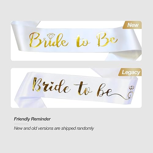 Miniatura 2 de Bride to Be - Banda de satén blanco para despedida de soltera, con letras doradas, suministros de decoración, accesorios, boda, compromiso, fiesta