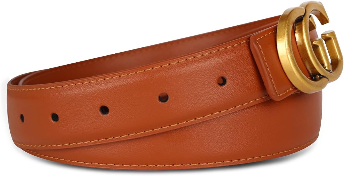 Aurolran Cinturón de Mujer de Piel con Hebilla - Ideal para Vestidos, Vaqueros y Abrigos
