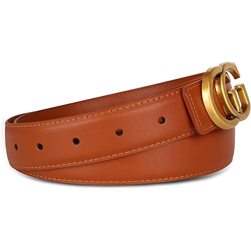 Women's Leather Belt with Buckle - Ideal for Dresses, Jeans, and Coats