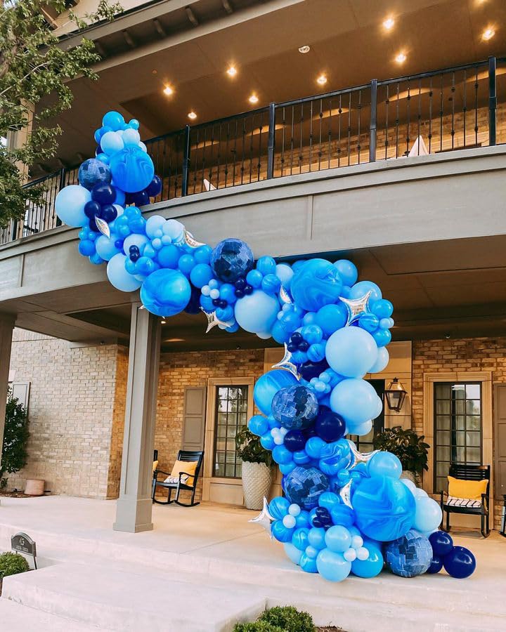 Bezente Blue Balloons Set,60pcs 12 inch Metallic Blue Pearl Blue Navy Blue Pastel Blue Latex Balloons Kit for Birthday,Baby Shower,Wedding,Graduation Party Decorations - Image 6
