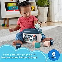 Vista 2 de Fisher-Price Juego de 10 formas apilables de juguete para bebés a partir de 6 meses, color beige marino (exclusivo de Yaxa)